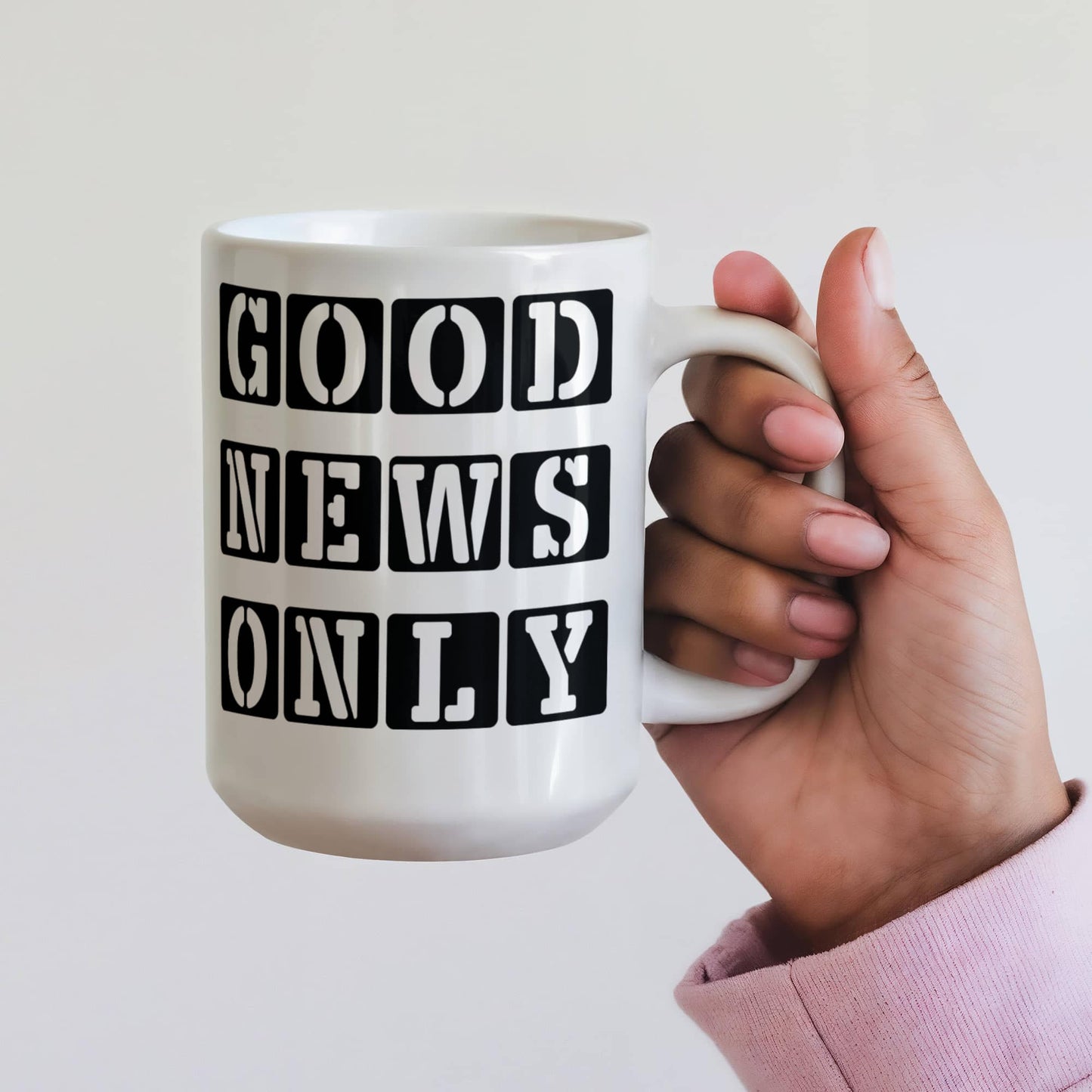 Good News Only - White Ceramic Mug 11oz. & 15oz. - Gift for Her - Gift for Him