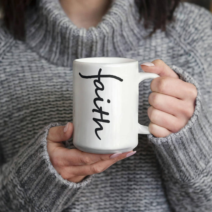 Faith (Black) Ceramic Mug – Gift for Her - Gift for Him