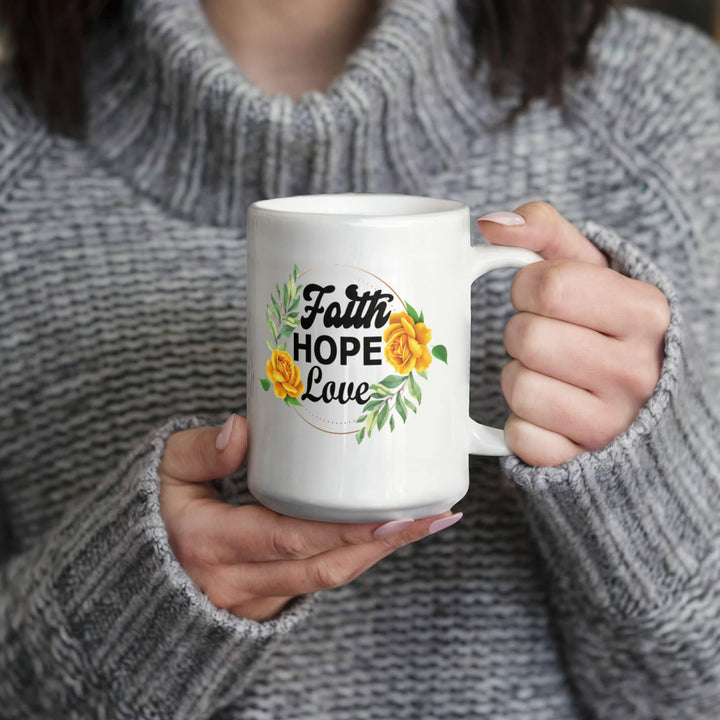 Faith Hope Love Ceramic Mug – Gift for Her