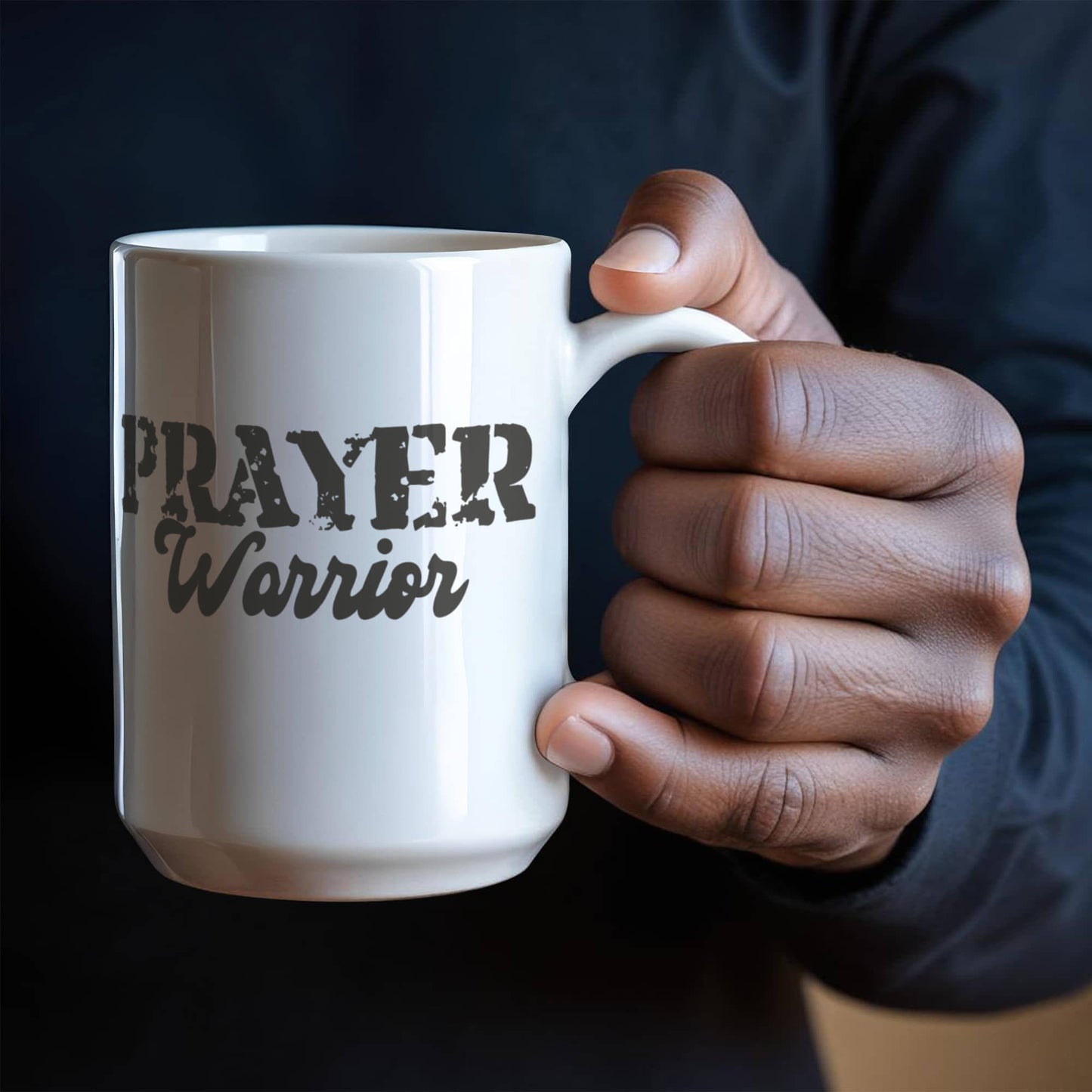 Prayer Warrior - White Ceramic Mug 11oz. & 15oz. - Gift for Her - Gift for Him