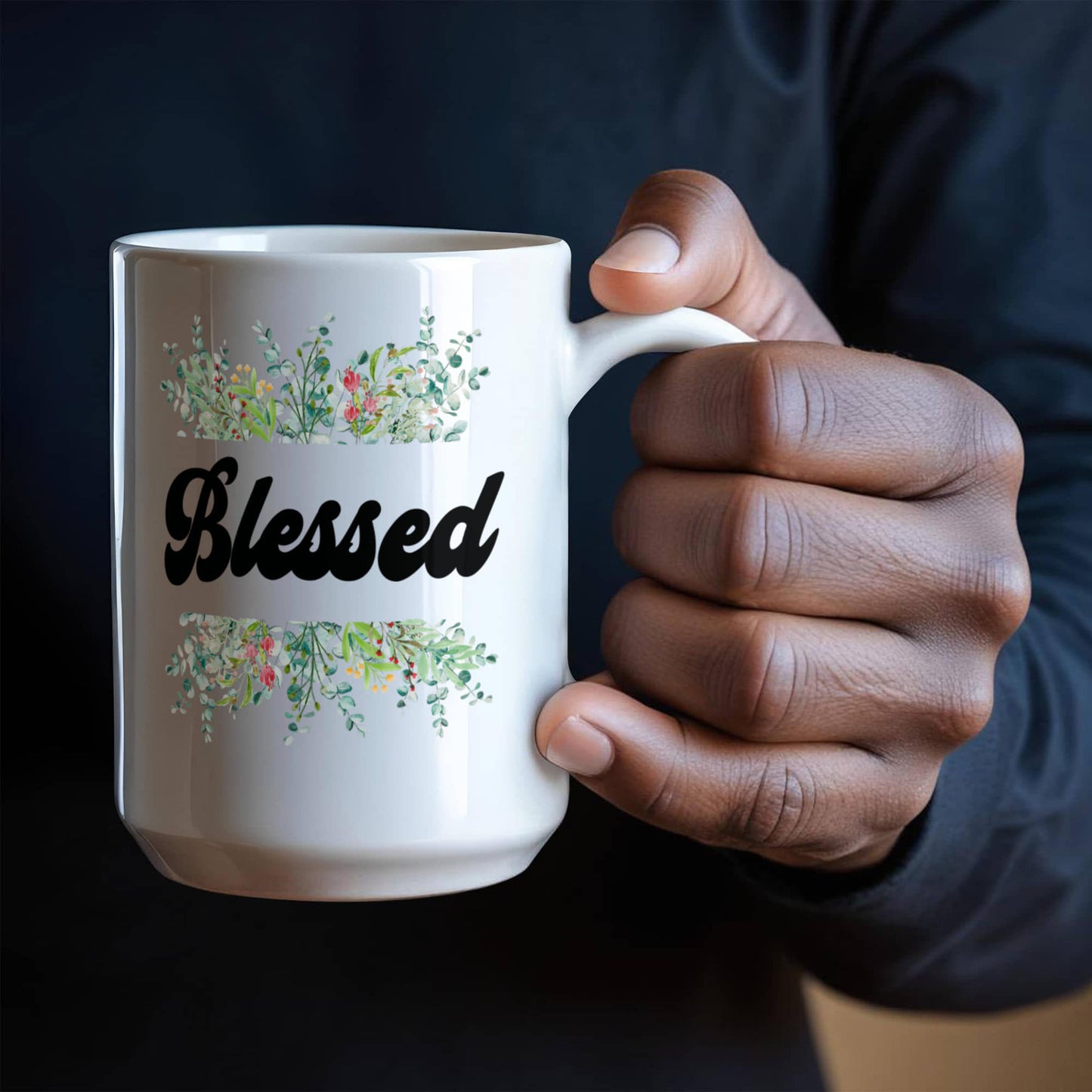 Blessed - White Ceramic Mug 11oz. & 15oz. - Gift for Her