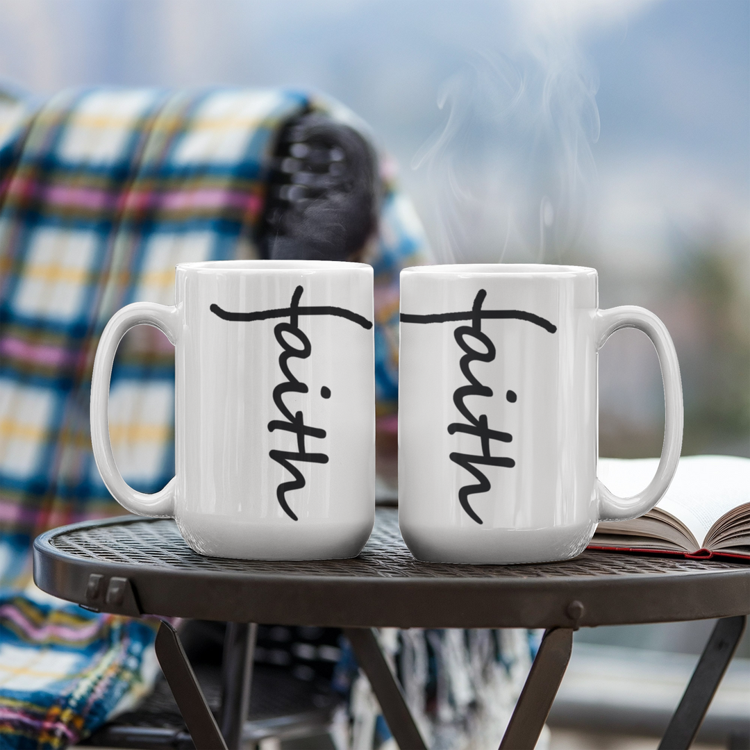 Faith (Black) Ceramic Mug – Gift for Her - Gift for Him
