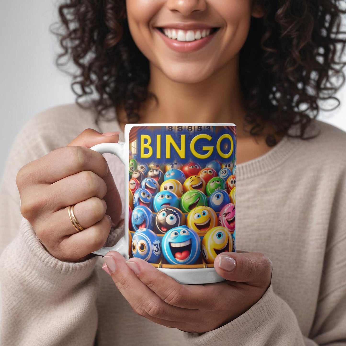 Bingo 01 - White Ceramic Mug 11oz. & 15oz. - Gift for Her - Gift for Him