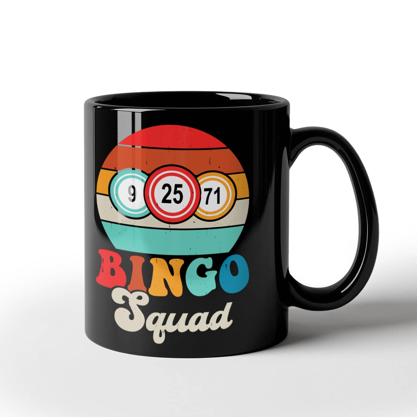 Bingo Squad - Black Ceramic Mug - Gift for Her - Gift for Him
