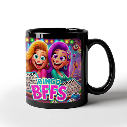 Bingo BFFS 2 - Black Ceramic Mug 11oz. & 15oz. - Gift for Her