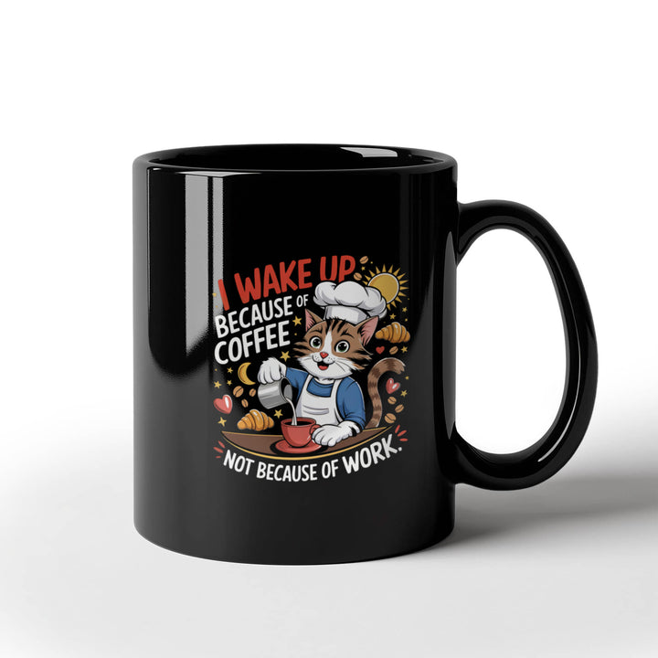 I Wake Up Because Of Coffee Not Because Of Work – Ceramic Mug – Gift for Her – Gift for Him
