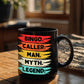 Bingo. Caller. Man. Myth. Legend. - Black Ceramic Mug - Gift for Him
