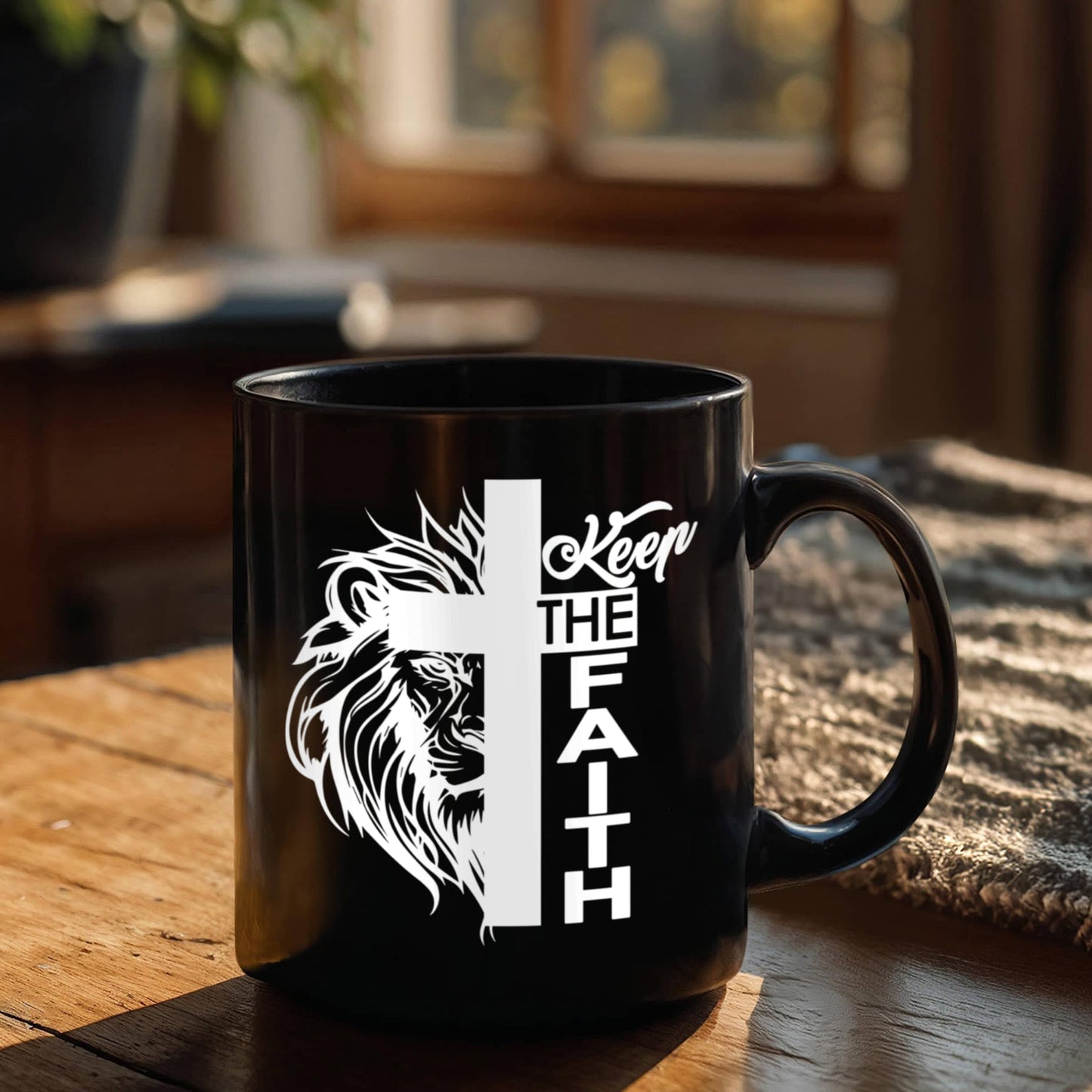Keep The Faith 02 - Black Ceramic Mug 11oz. & 15oz. - Gift for Her - Gift for Him