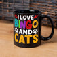 I Love Bingo And Cats - Black Ceramic Mug - Gift for Her - Gift for Him