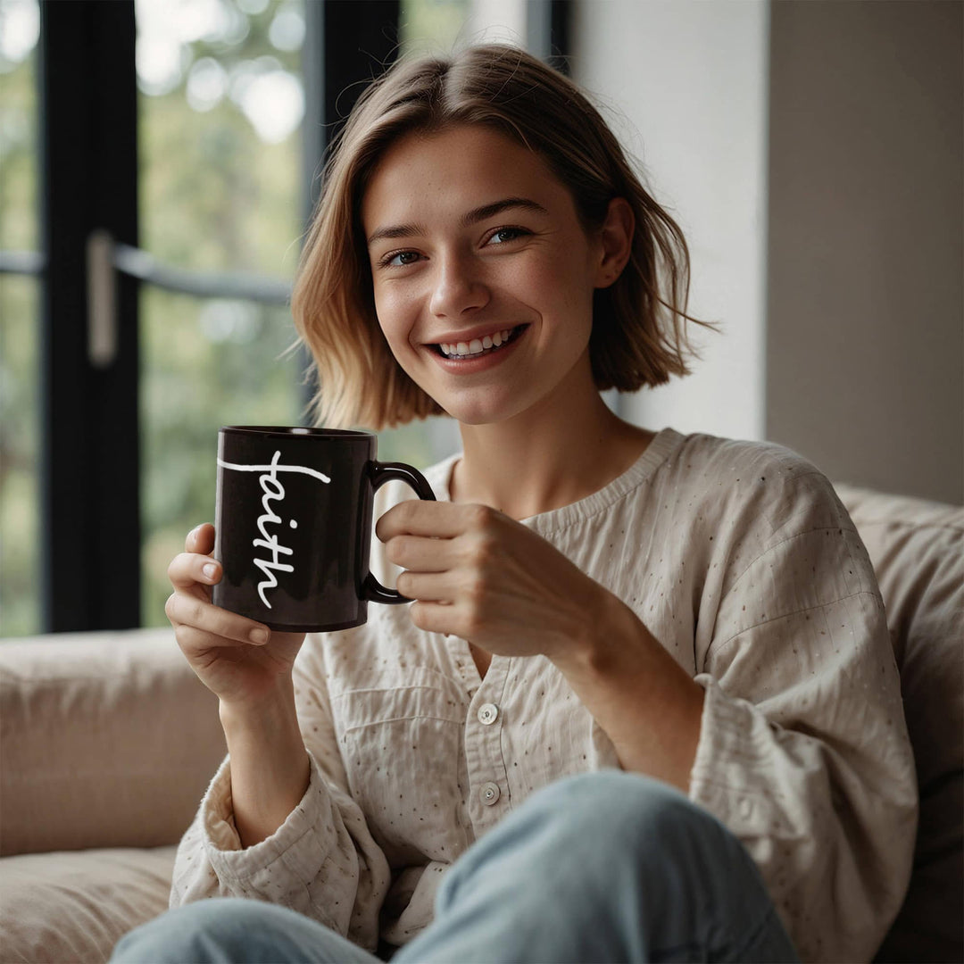 Faith (White) Ceramic Mug – Gift for Her - Gift for Him