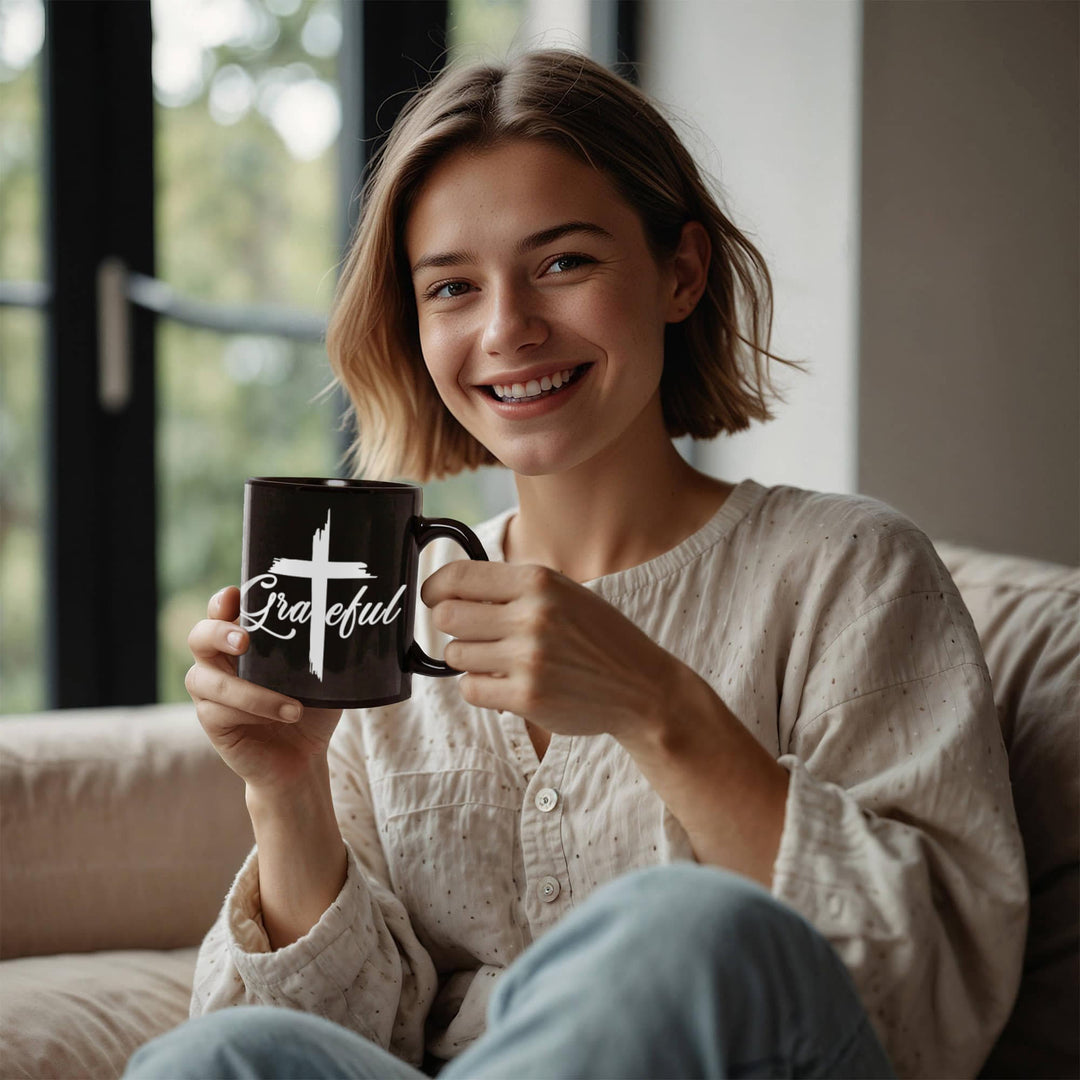Grateful Ceramic Mug – Gift for Her - Gift for Him