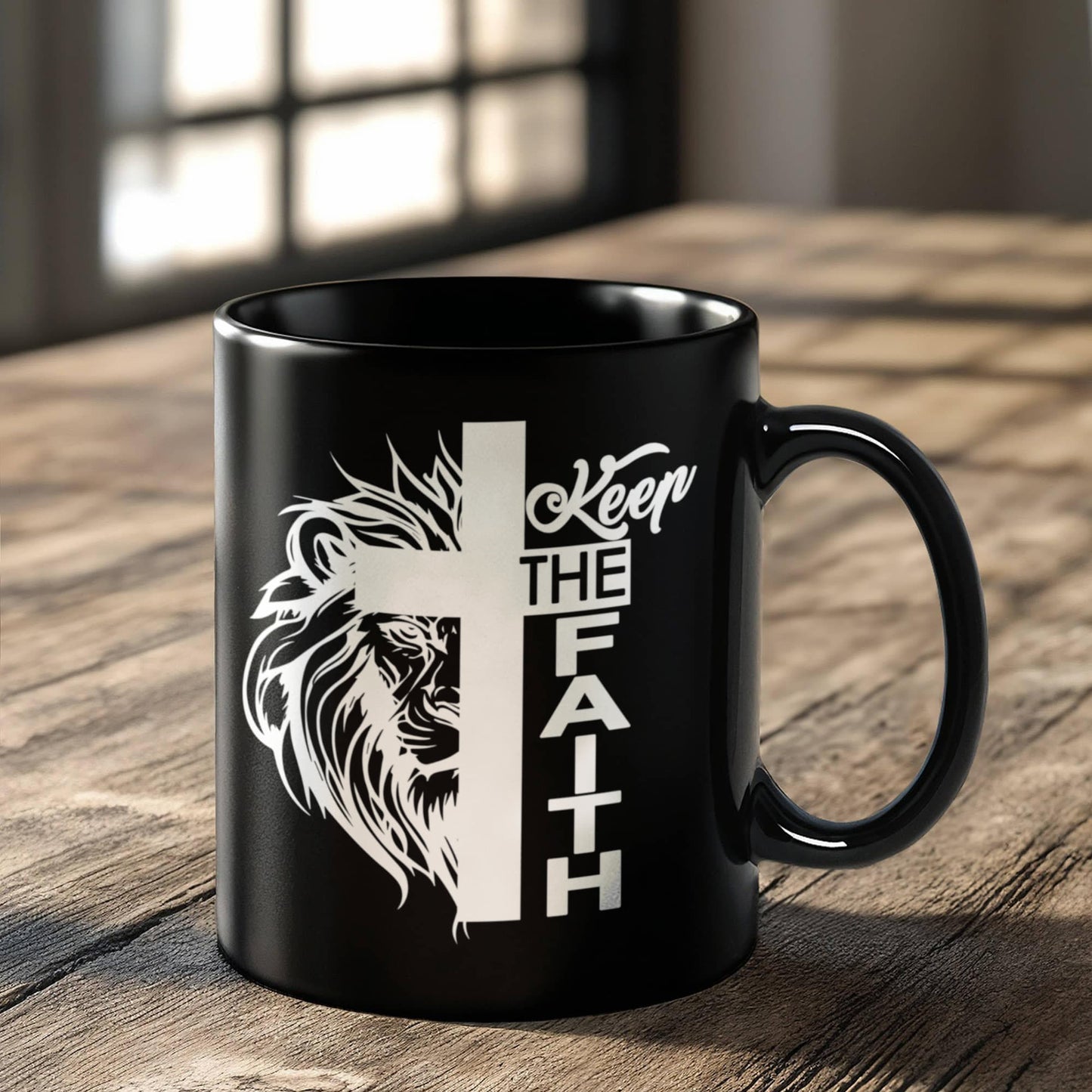 Keep The Faith 02 - Black Ceramic Mug 11oz. & 15oz. - Gift for Her - Gift for Him