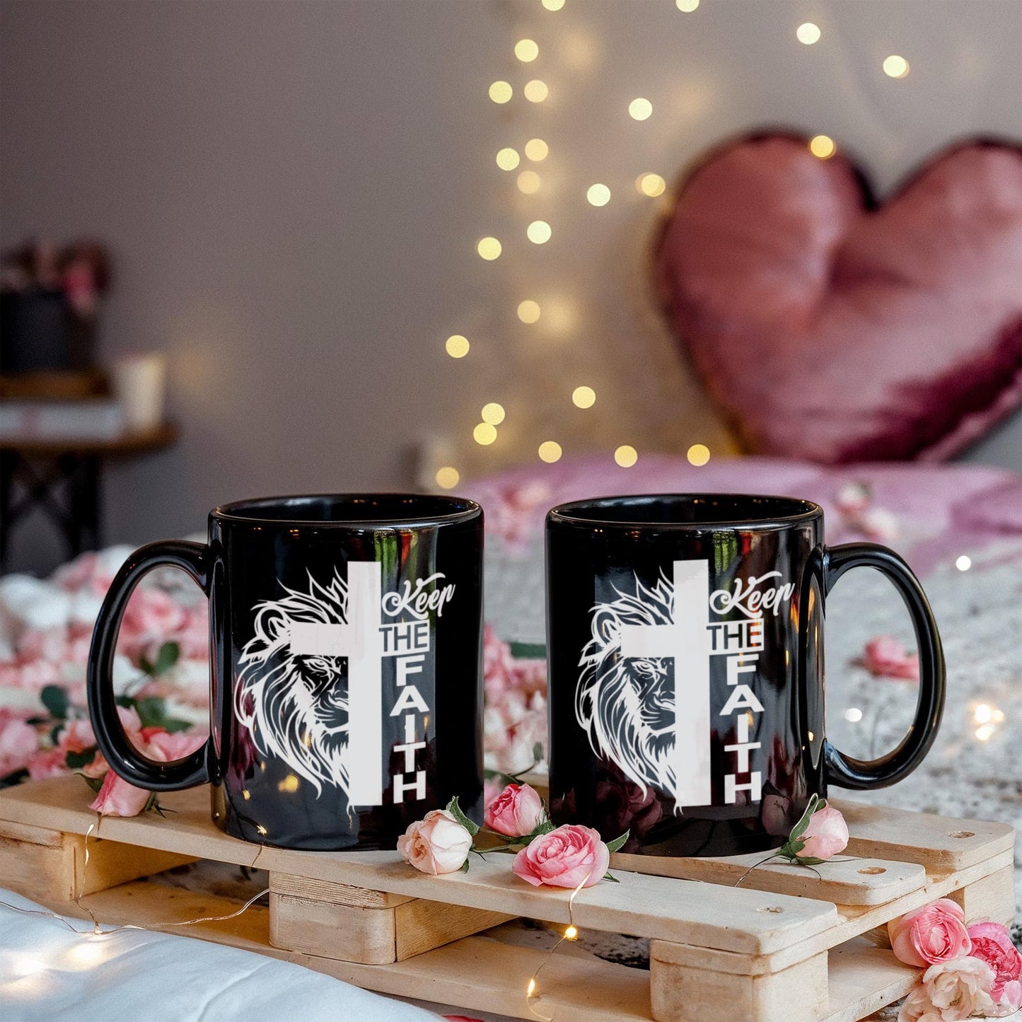Keep The Faith 02 - Black Ceramic Mug 11oz. & 15oz. - Gift for Her - Gift for Him