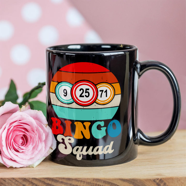 Bingo Squad Black Ceramic Mug – Gift for Her - Gift for Him