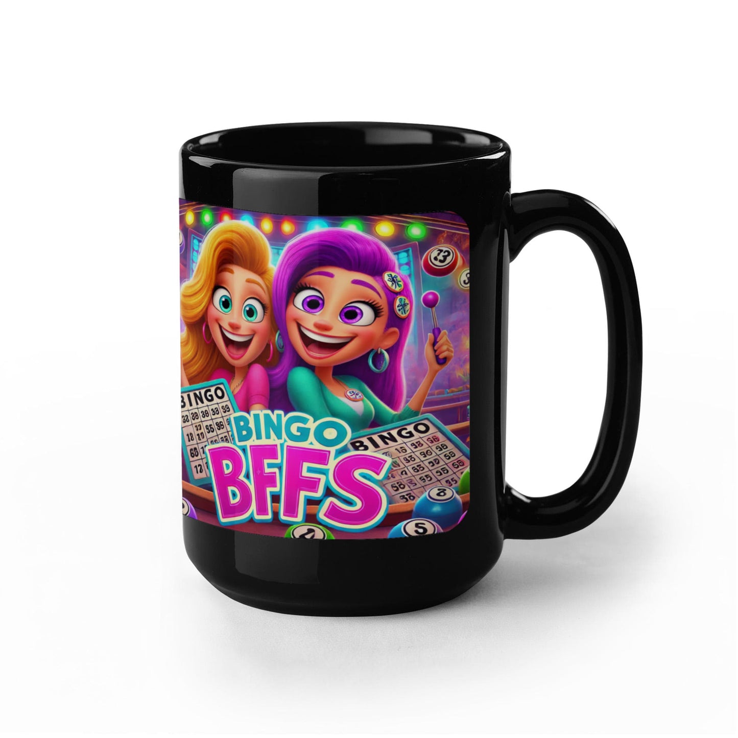 Bingo BFFS 2 - Black Ceramic Mug 11oz. & 15oz. - Gift for Her