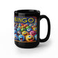Bingo 01 - Black Ceramic Mug 11oz. & 15oz. - Gift for Her - Gift for Him