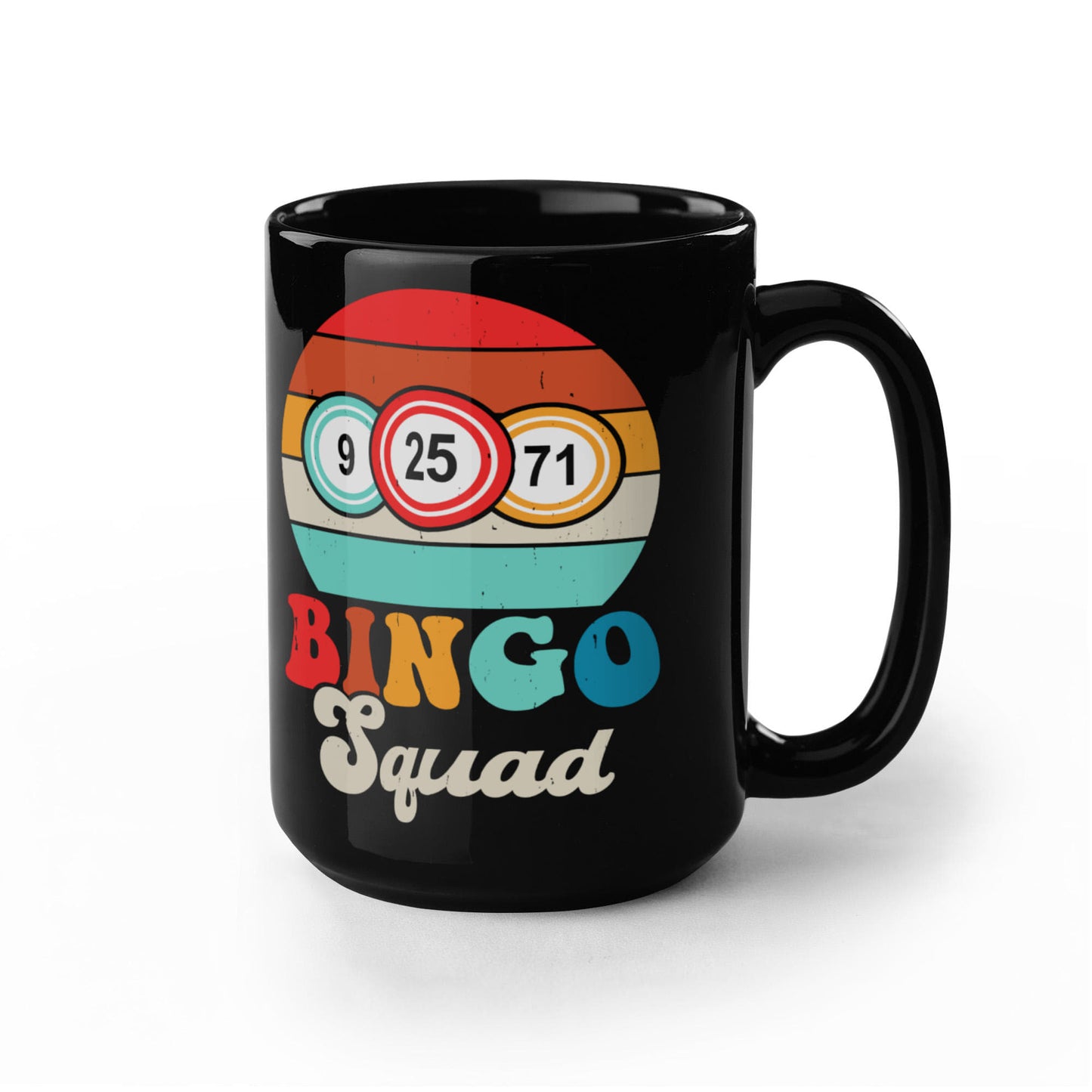 Bingo Squad - Black Ceramic Mug - Gift for Her - Gift for Him