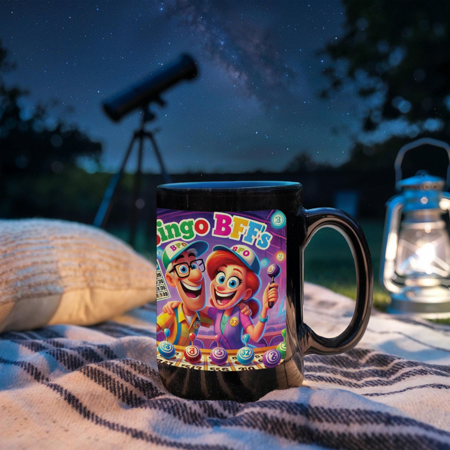 Bingo BFFS 1 - Black Ceramic Mug 11oz. & 15oz. - Gift for Her - Gift for Him
