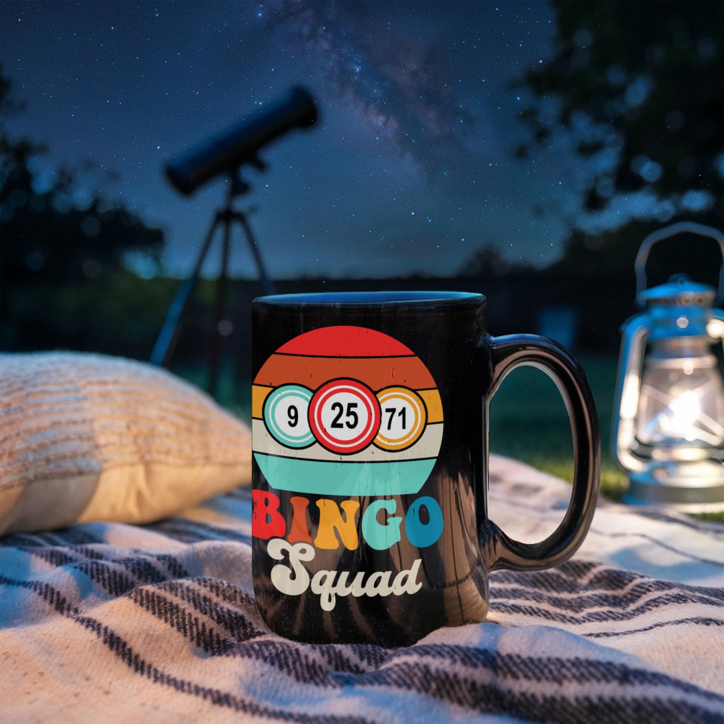 Bingo Squad - Black Ceramic Mug - Gift for Her - Gift for Him