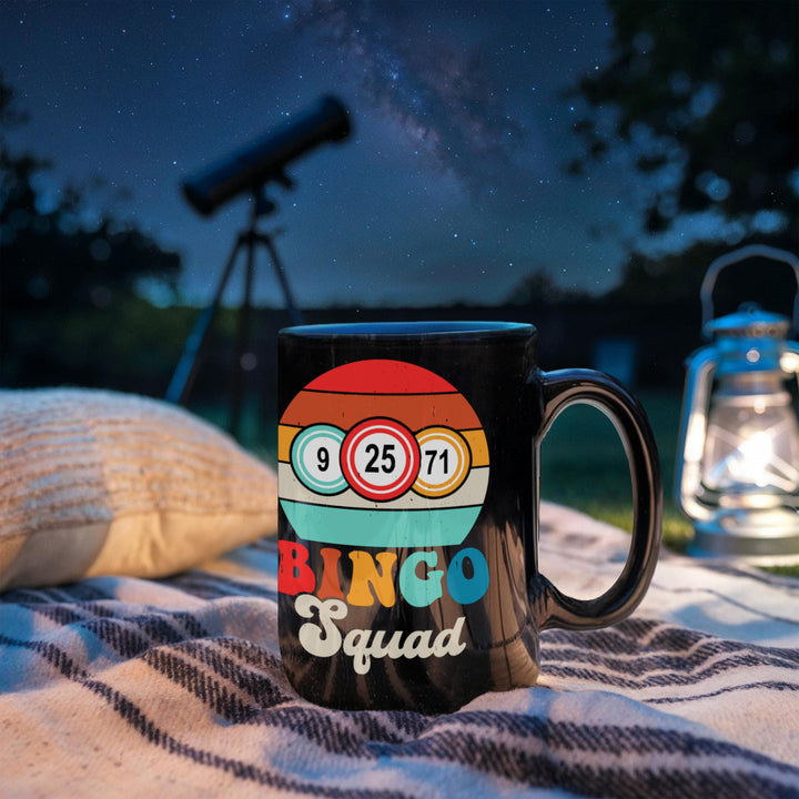 Bingo Squad Black Ceramic Mug – Gift for Her - Gift for Him