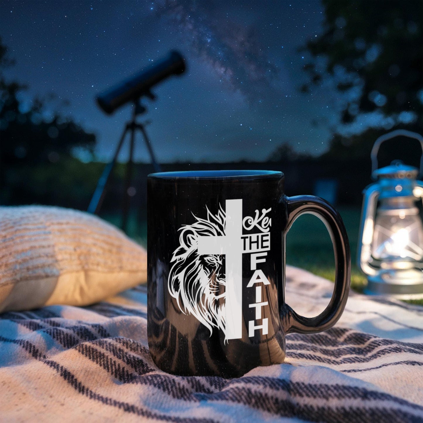 Keep The Faith 02 - Black Ceramic Mug 11oz. & 15oz. - Gift for Her - Gift for Him