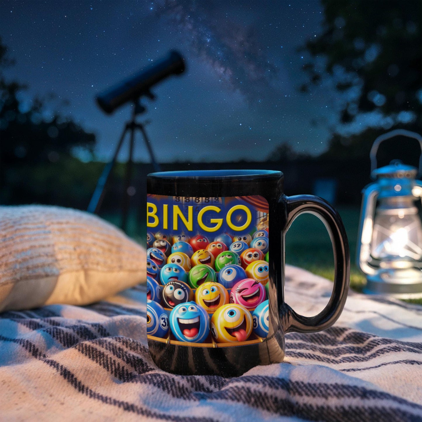 Bingo 01 - Black Ceramic Mug 11oz. & 15oz. - Gift for Her - Gift for Him