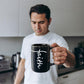 Faith (White) - Black Ceramic Mug 11oz. & 15oz. - Gift for Her - Gift for Him