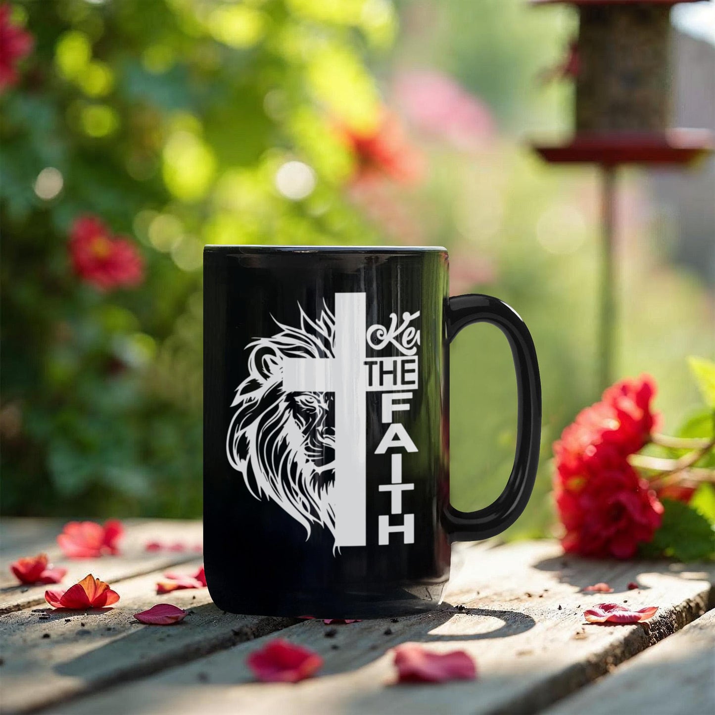 Keep The Faith 02 - Black Ceramic Mug 11oz. & 15oz. - Gift for Her - Gift for Him