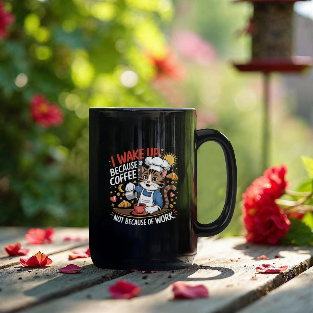 I Wake Up Because Of Coffee Not Because Of Work – Ceramic Mug – Gift for Her – Gift for Him