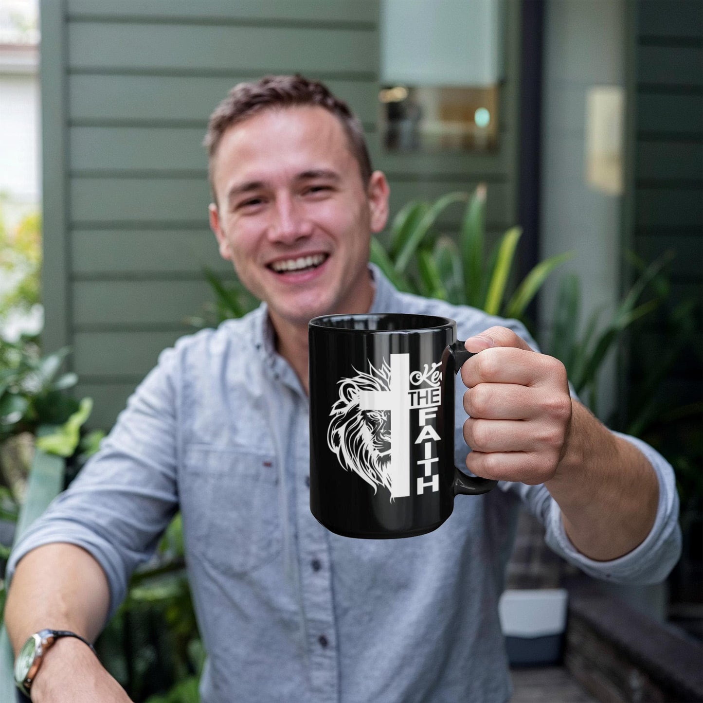 Keep The Faith 02 - Black Ceramic Mug 11oz. & 15oz. - Gift for Her - Gift for Him