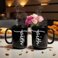 Faith (White) - Black Ceramic Mug 11oz. & 15oz. - Gift for Her - Gift for Him