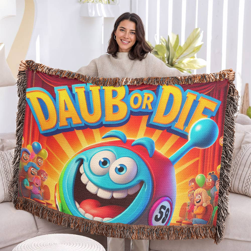 Daub Or Die - Heirloom Artwork Woven Blanket (Landscape) - Gift for Her - Gift for Him