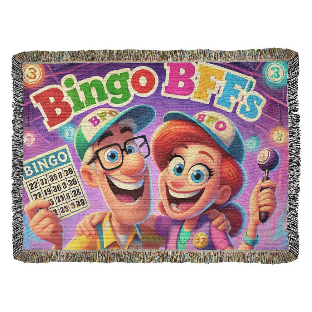 Bingo BFFS 1 - Photo Heirloom Woven Blanket (Landscape) - Gift for Her - Gift for Him