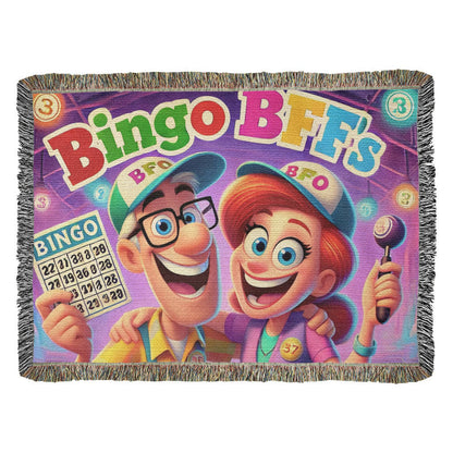 Bingo BFFS 1 - Photo Heirloom Woven Blanket (Landscape) - Gift for Her - Gift for Him