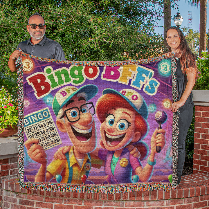Bingo BFFS Photo Heirloom Woven Blanket – Gift for Her - Gift for Him