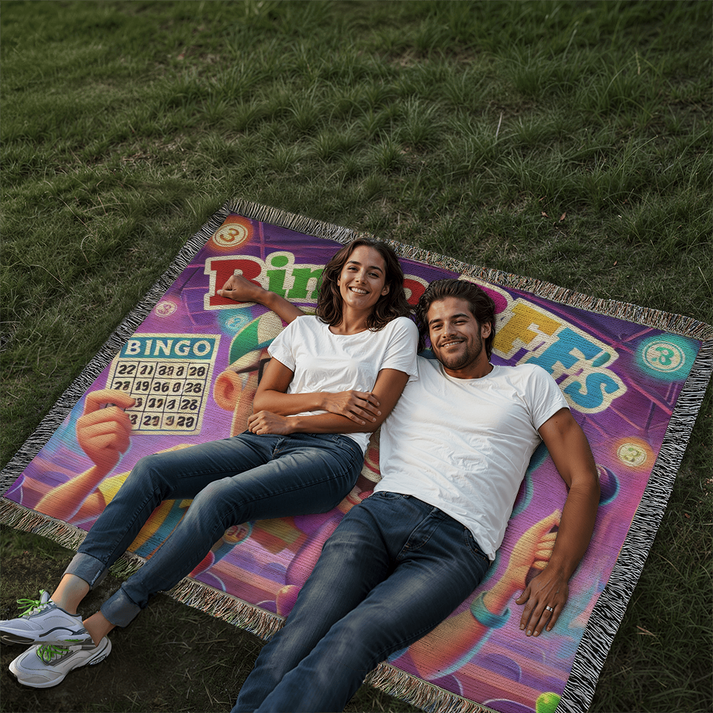 Bingo BFFS 1 - Photo Heirloom Woven Blanket (Landscape) - Gift for Her - Gift for Him