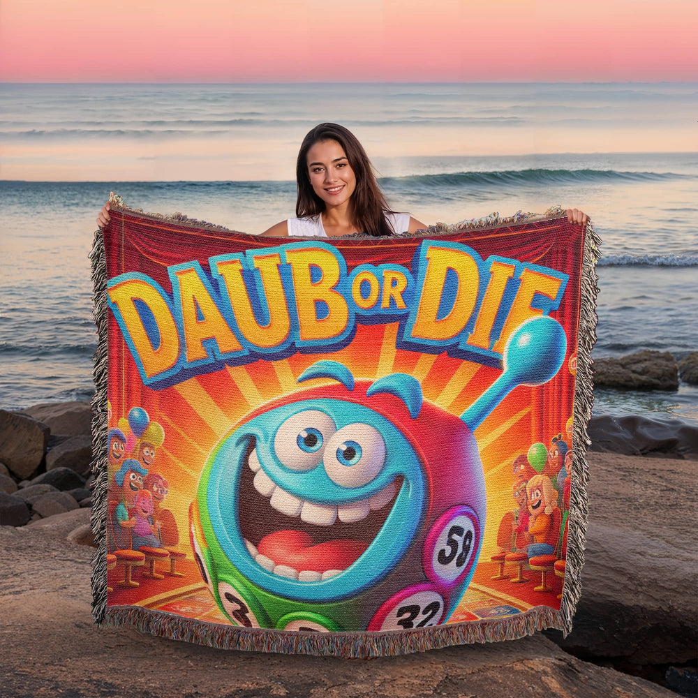 Daub Or Die - Heirloom Artwork Woven Blanket (Landscape) - Gift for Her - Gift for Him