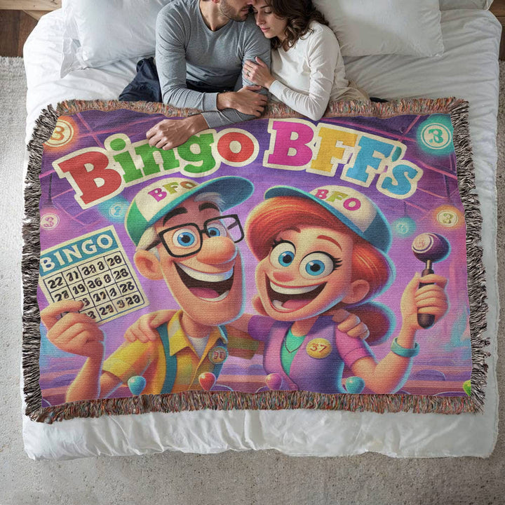 Bingo BFFS Photo Heirloom Woven Blanket – Gift for Her - Gift for Him