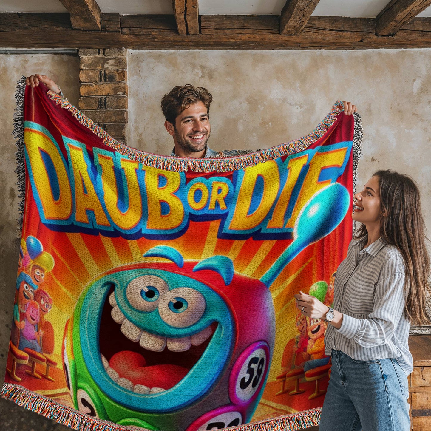 Daub Or Die - Heirloom Artwork Woven Blanket (Landscape) - Gift for Her - Gift for Him