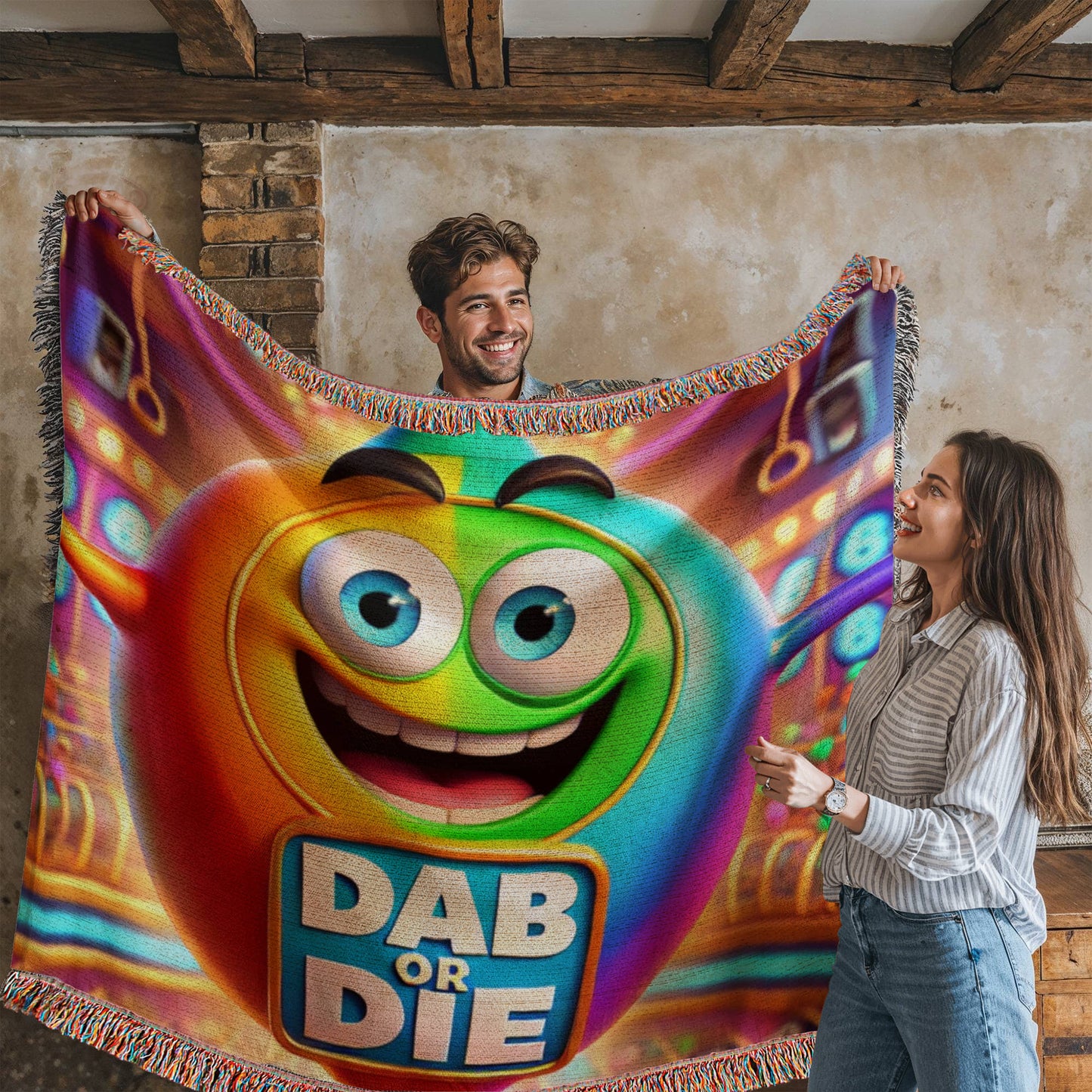 Dab Or Die 2 - Heirloom Artwork Woven Blanket (Landscape) - Gift for Her - Gift for Him