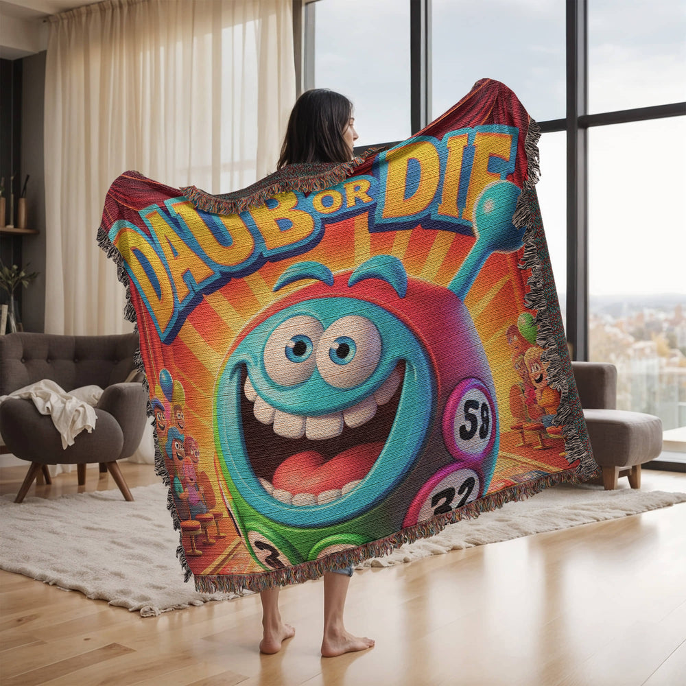 Daub Or Die - Heirloom Artwork Woven Blanket (Landscape) - Gift for Her - Gift for Him