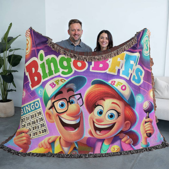 Bingo BFFS Photo Heirloom Woven Blanket – Gift for Her - Gift for Him