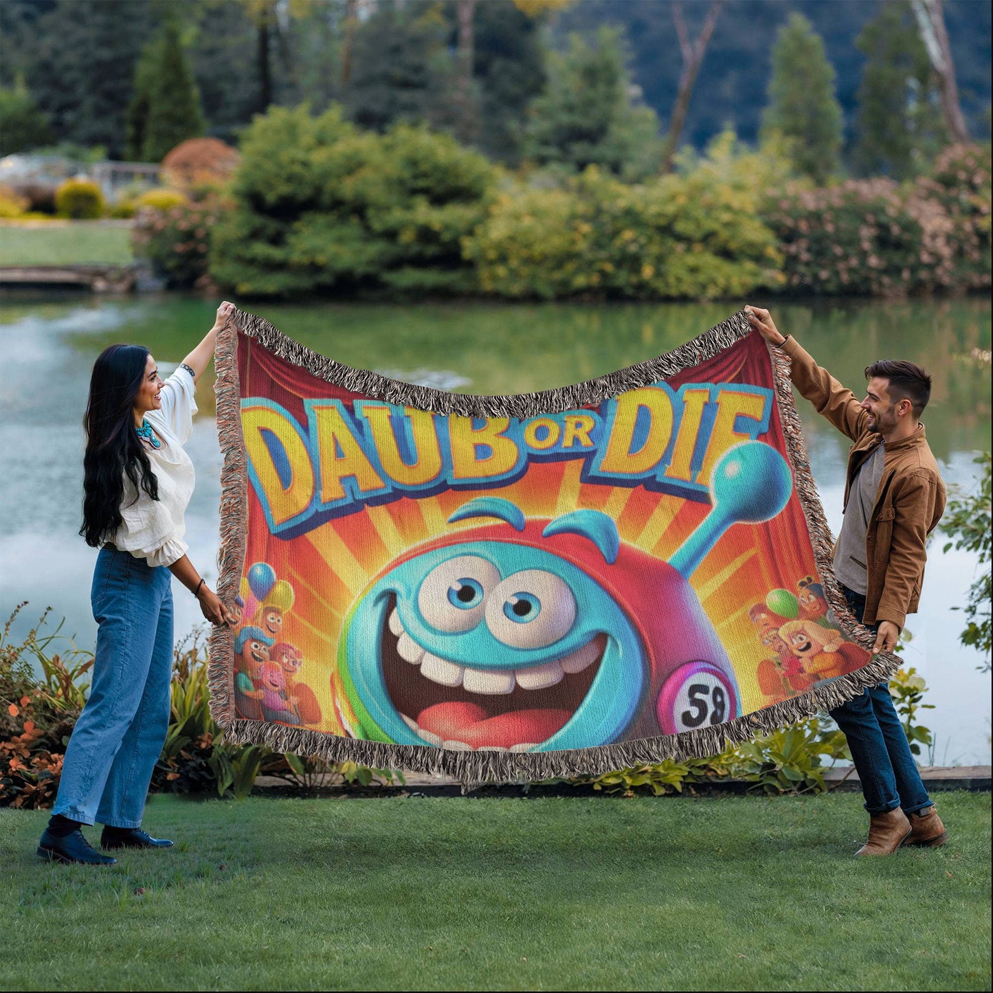 Daub Or Die - Heirloom Artwork Woven Blanket (Landscape) - Gift for Her - Gift for Him