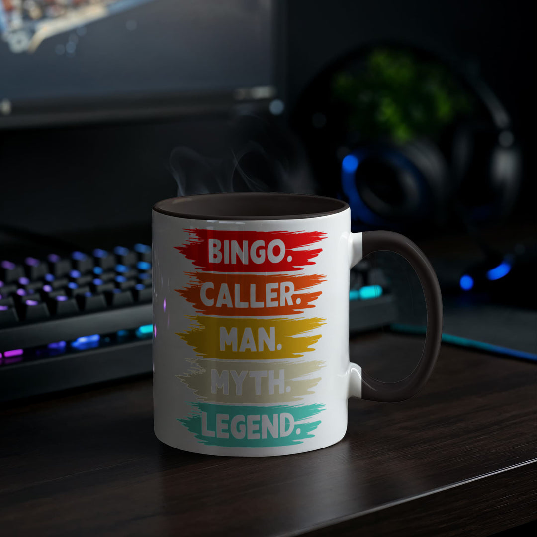 Bingo Caller Man Myth Legend Color Accent Mug – Gift for Him