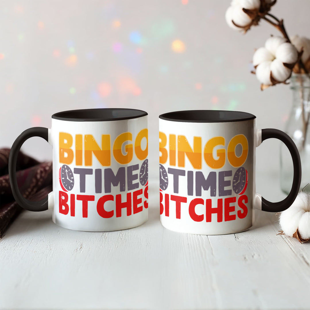 Bingo Time Bitches Color Accent Mug – Gift for Her