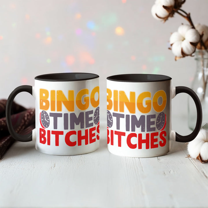 Bingo Time Bitches Color Accent Mug – Gift for Her