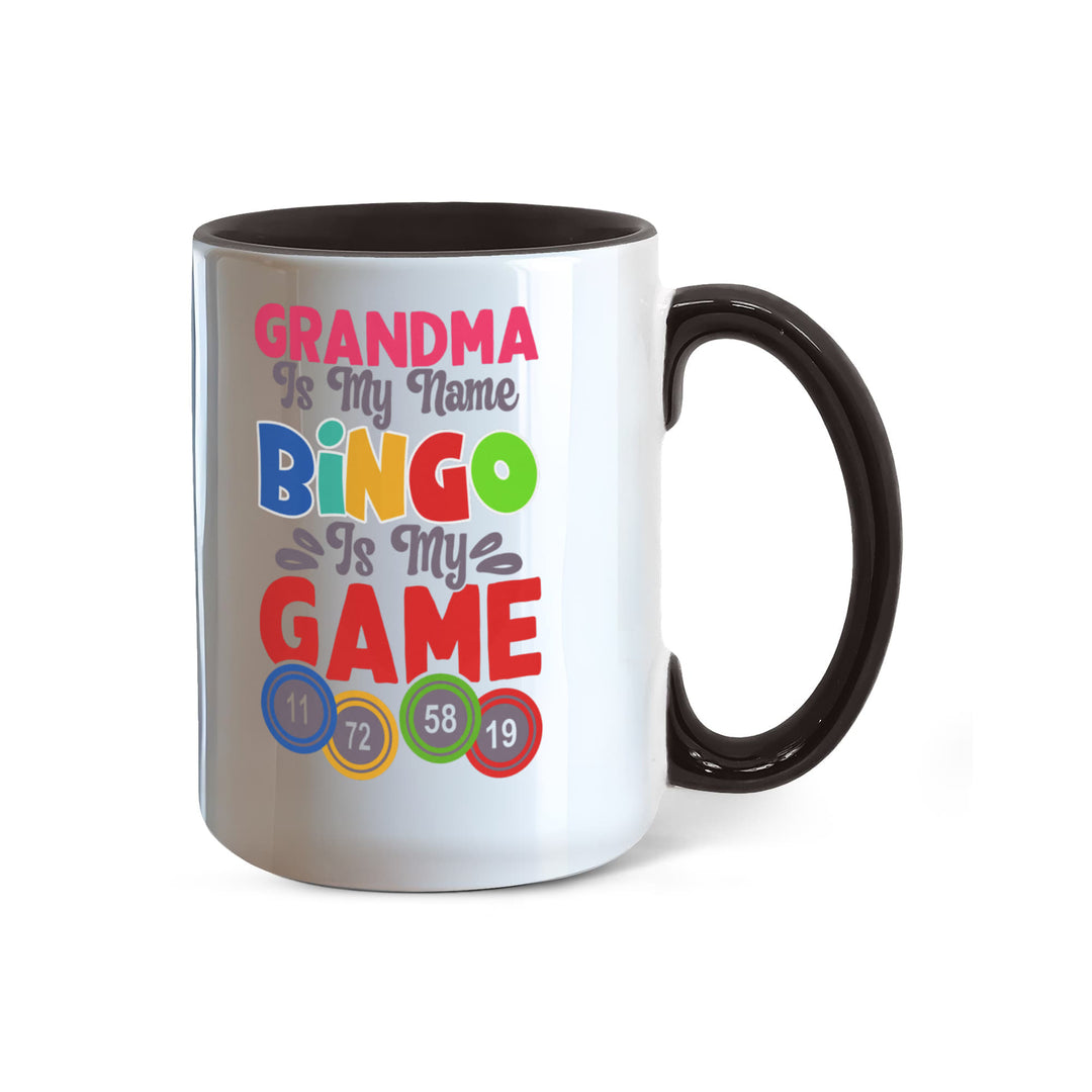Grandma Is My Name Bingo Is My Game Color Accent Mug – Gift for Grandma