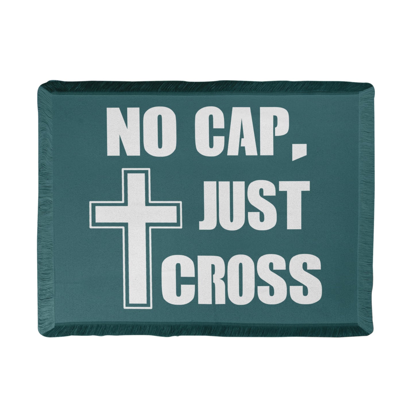 No Cap, Just Cross - Printed Woven Blanket (Landscape) - Gift for Her - Gift for Him