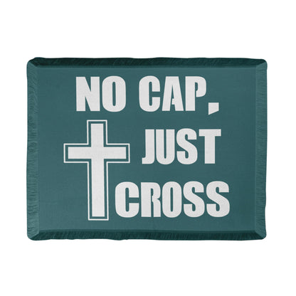 No Cap, Just Cross - Printed Woven Blanket (Landscape) - Gift for Her - Gift for Him
