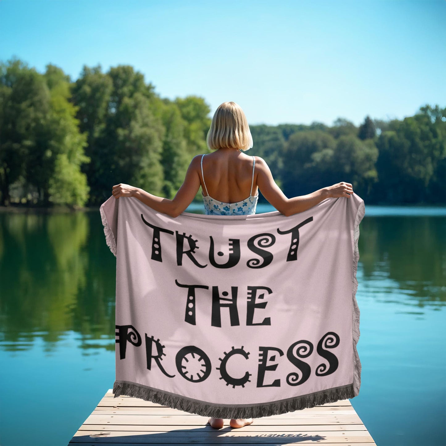 Trust The Process - Printed Woven Blanket (Landscape) - Gift for Her - Gift for Him